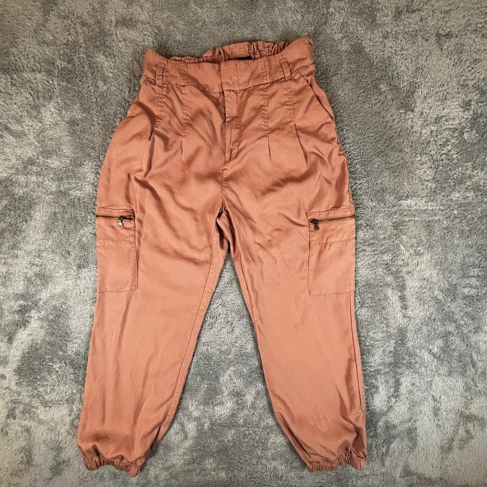 Express Mauve Pink Extreme High Rise Lyocell Cargo Jogger Pants Medium